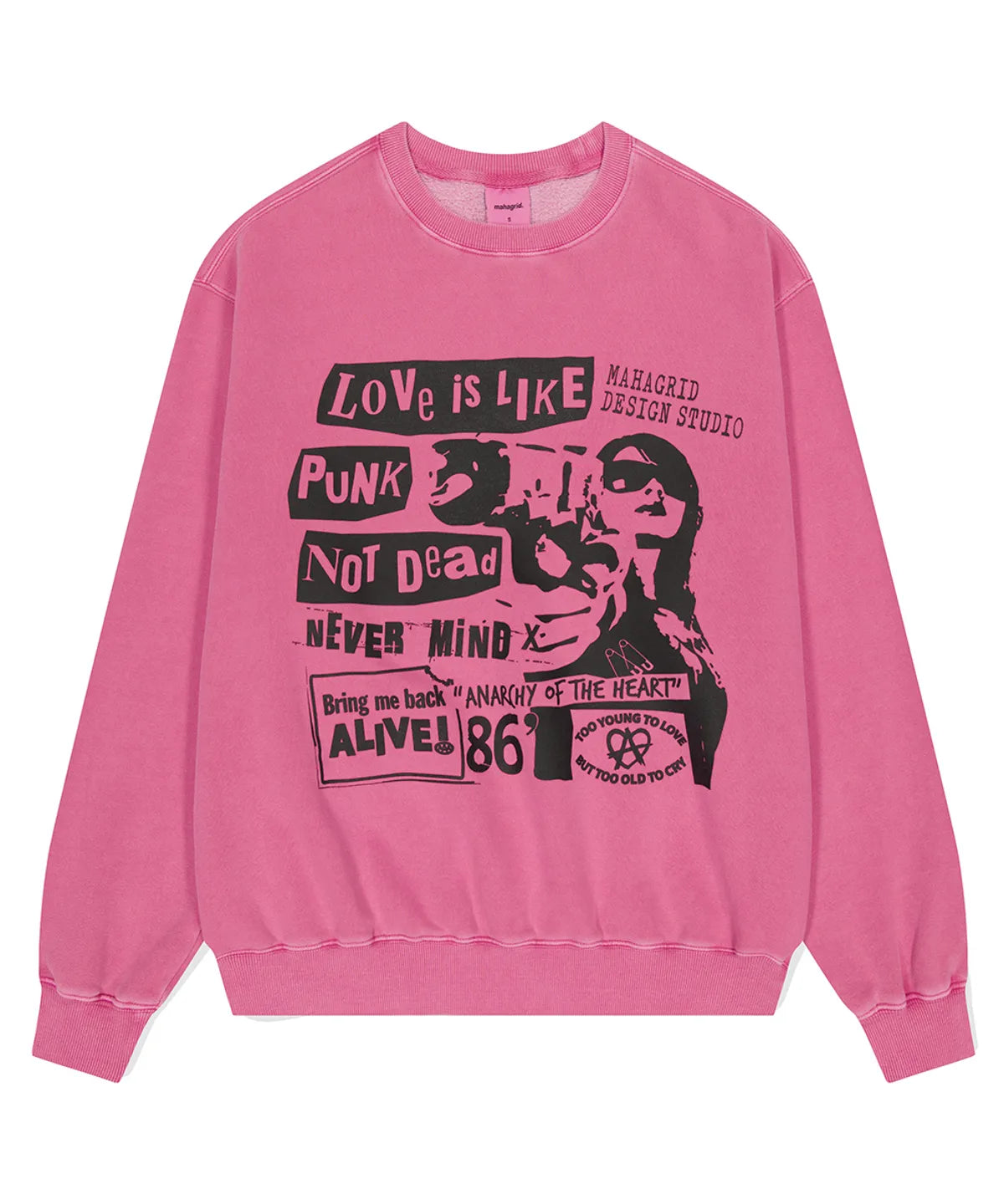 [Seventeen Mingyu Worn] Mahagrid Love Punk Pigment Sweatshirt