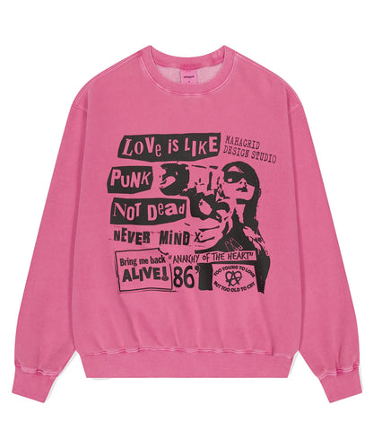 [Seventeen Mingyu Worn] Mahagrid Love Punk Pigment Sweatshirt