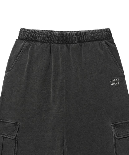 [Aespa Giselle's Wear] WACKY WILLY Women's Denim Washed Crop Hooded Zip-Up / Cargo Pants