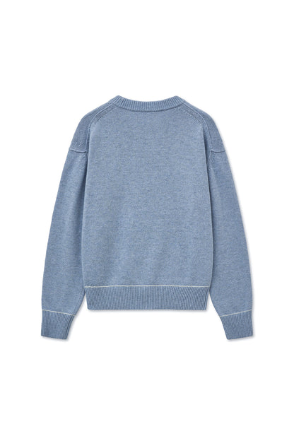 [Aespa Ningning Worn] Matin Kim Color Trim Line Logo Pullover