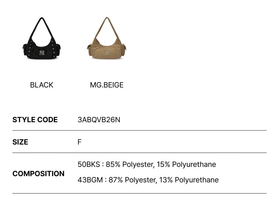 [Aespa Karina Pick] 26FW MLB Vintage Street Studded Hobo Bag