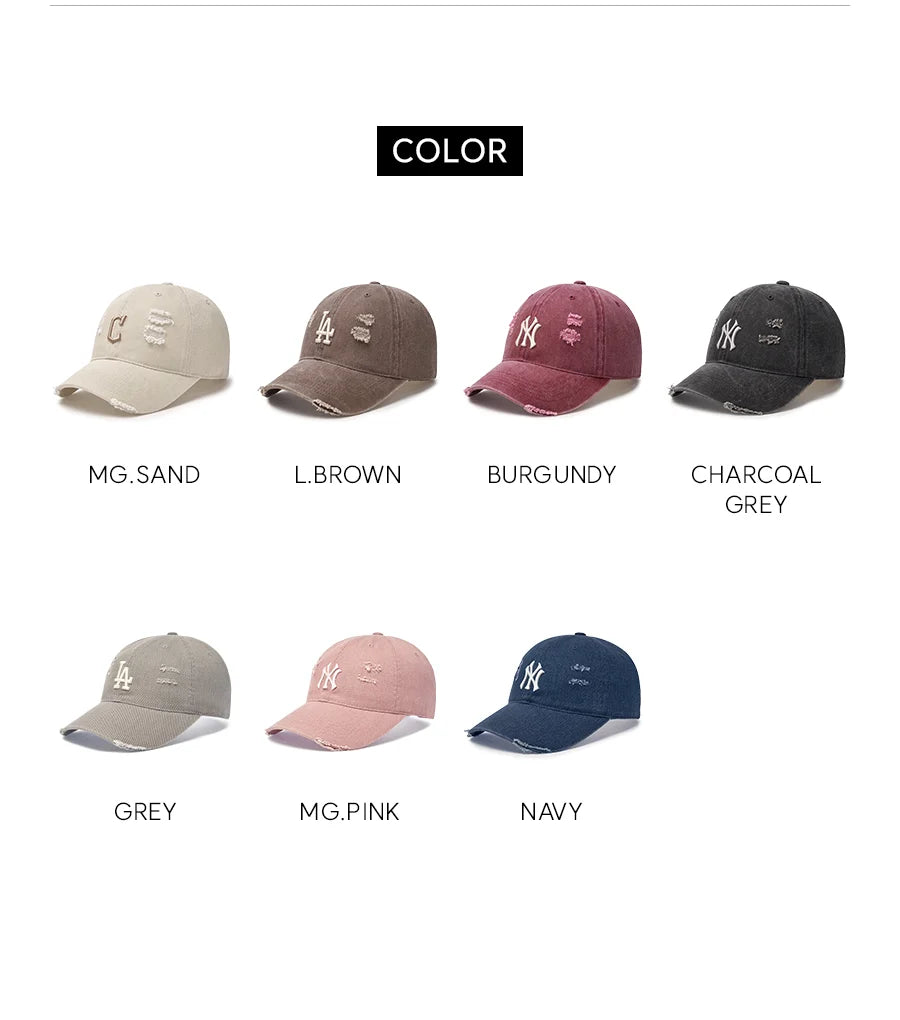 [Aespa Karina Pick] 26SS MLB Damage Washed Unstructured Ball Cap New York Yankees