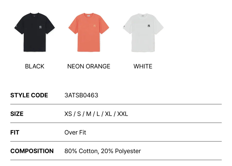 [Aespa Karina Pick 26 Summer] MLB Basic Simple Street Logo Oversized Short Sleeve T-shirt