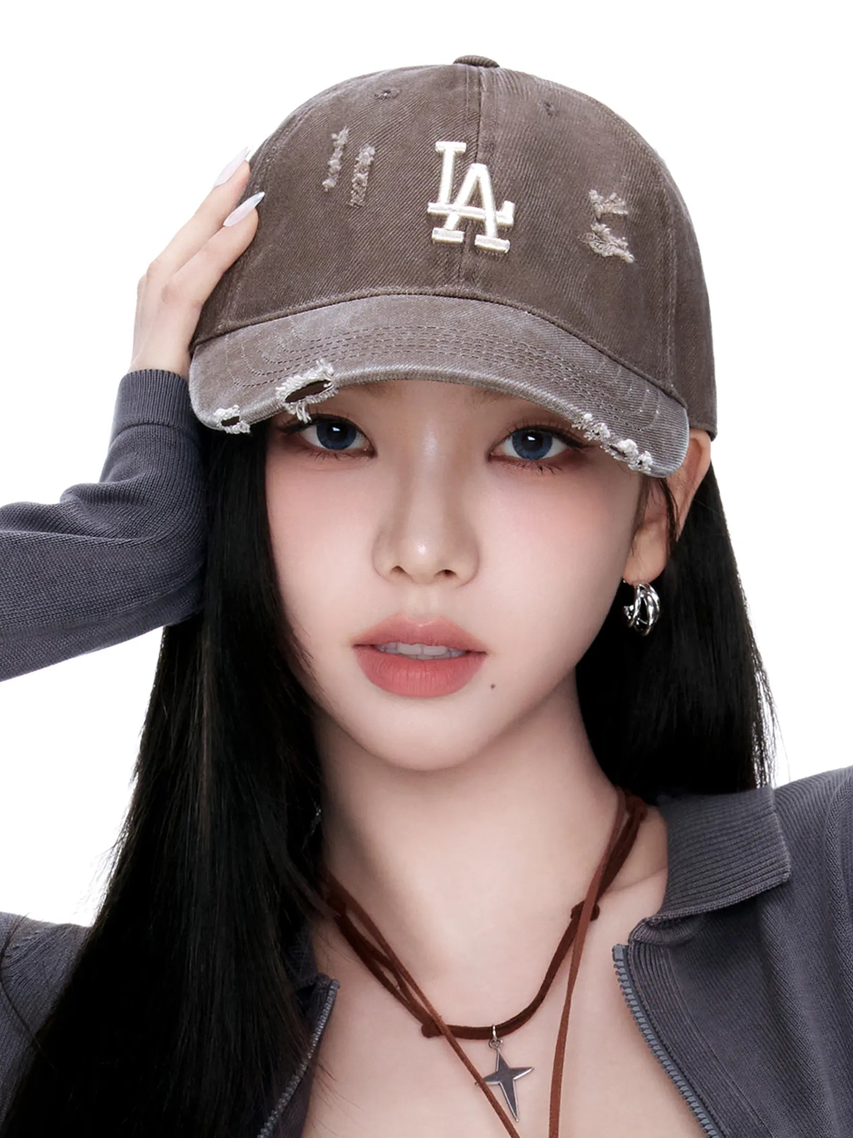 韓国　AESPA　カリナ　KARINA　MLB　ボールキャップ　帽子 Aespa Karina Pick] 26SS MLB Damage Washed Unstructured Ball Cap