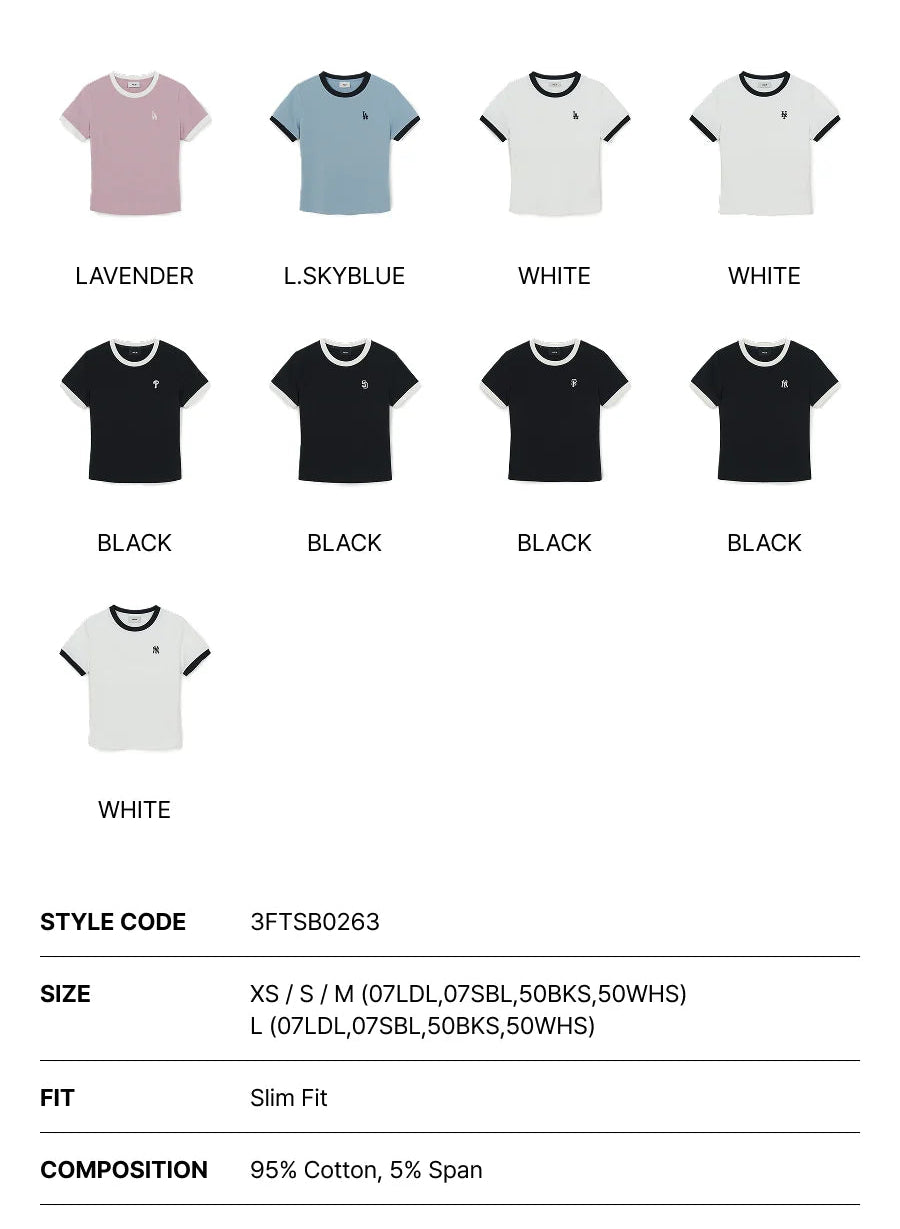 [Aespa Karina Worn] 26 Summer MLB Women's Basic Small Logo Ringer T-shirt