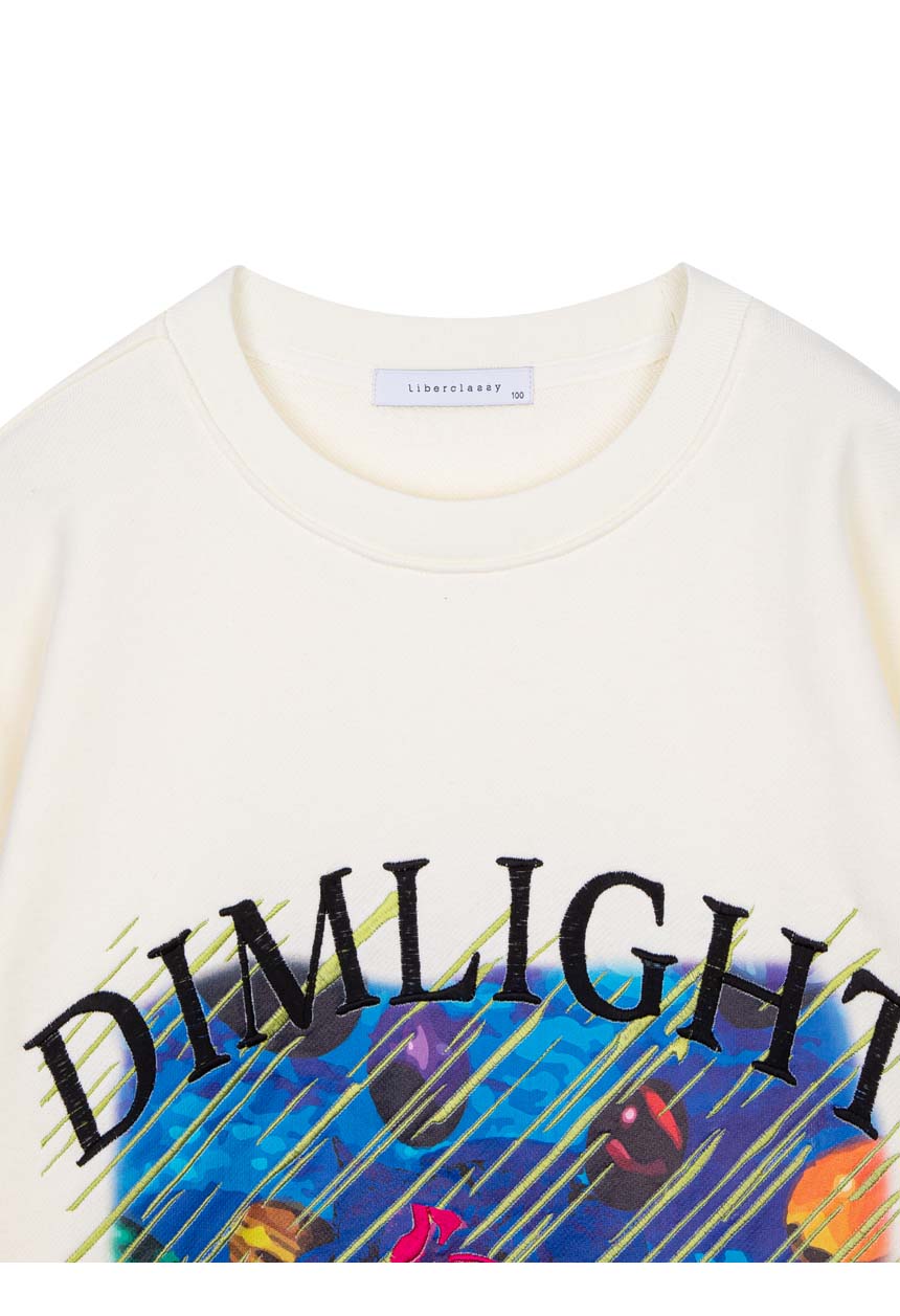 [Cha Eun Woo Worn] Liber Classy Cream Semi-Overfit Flower Artwork T-Shirt