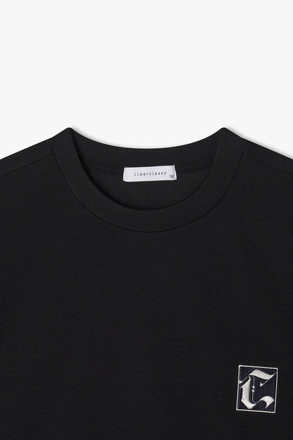 [Cha Eun Woo Worn] Liber Classy  Black Tornado Flower Artwork Half T-Shirt