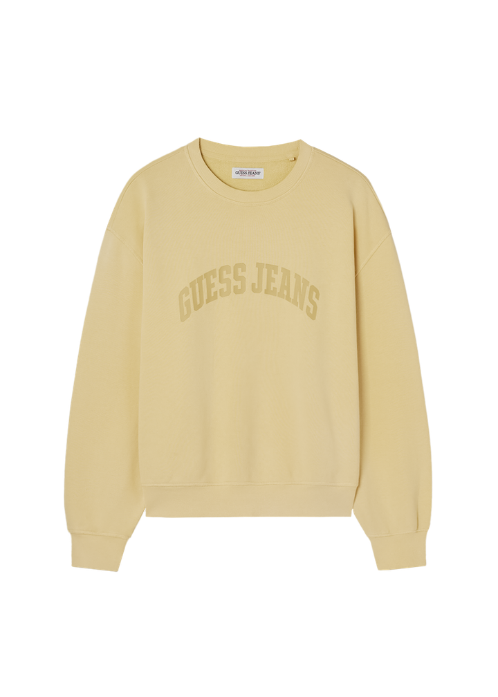[Straykids Hyunjin Worn] 26SS Guess Men's Regular Long Sleeve Sweatshirt (Yellow)
