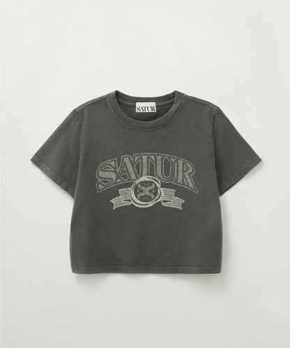 [Park Gyu-young Pick] Satur Arch Logo Pigment Washed Short Sleeve T-Shirt