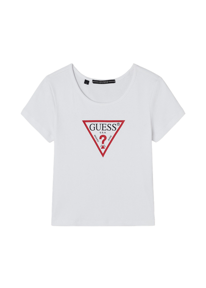 [BAE SUZY WORN] GUESS - Women's Original Triangle Ribbed Short Sleeve T-shirt