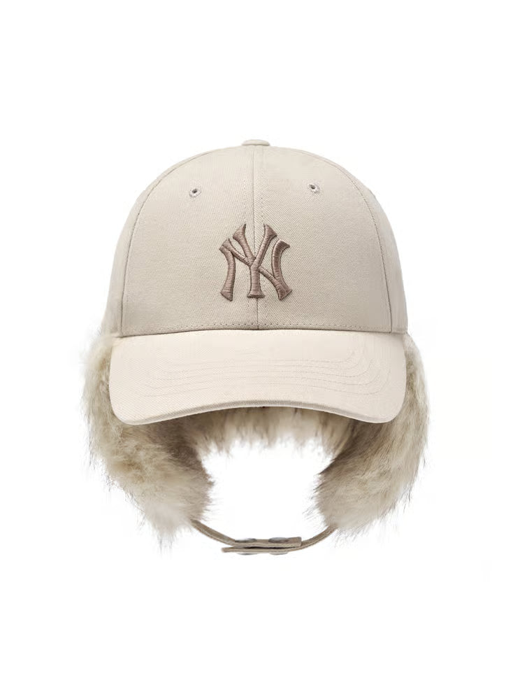 [Aespa Karina Pick] MLB Vintage Fur Earflap Cap New York Yankees