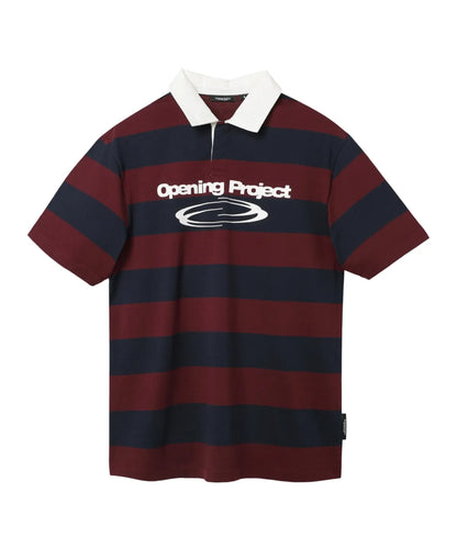 [Ive Rei Pick] Opening Project Identity Stripe Collar Half T Shirt