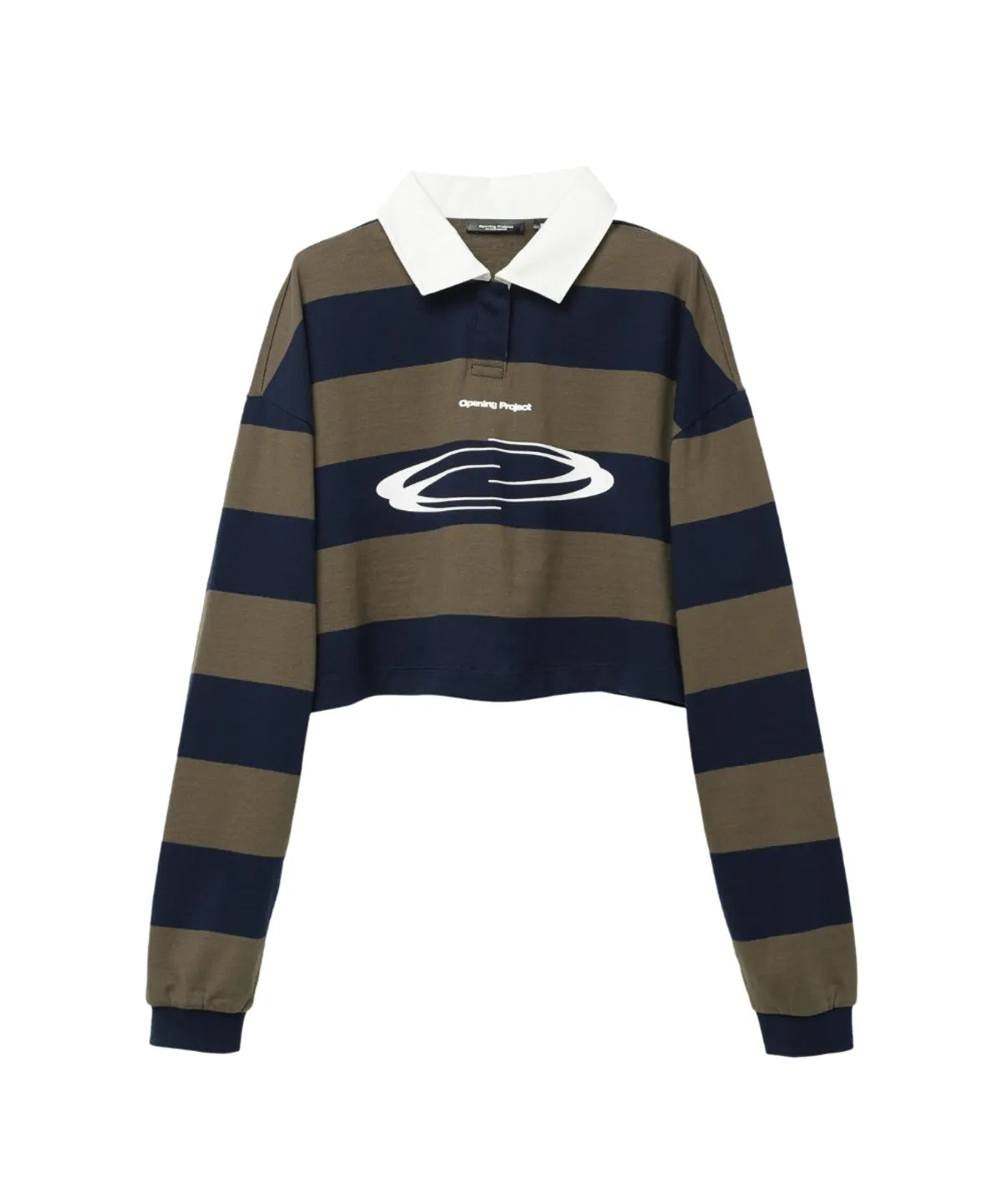 [Ive Rei Pick] Opening Project W Identity Stripe Collar T-Shirt
