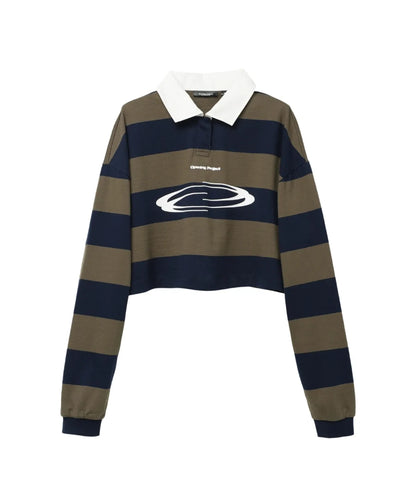[Ive Rei Pick] Opening Project W Identity Stripe Collar T-Shirt