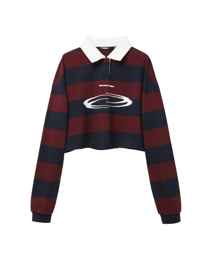 [Ive Rei Pick] Opening Project W Identity Stripe Collar T-Shirt