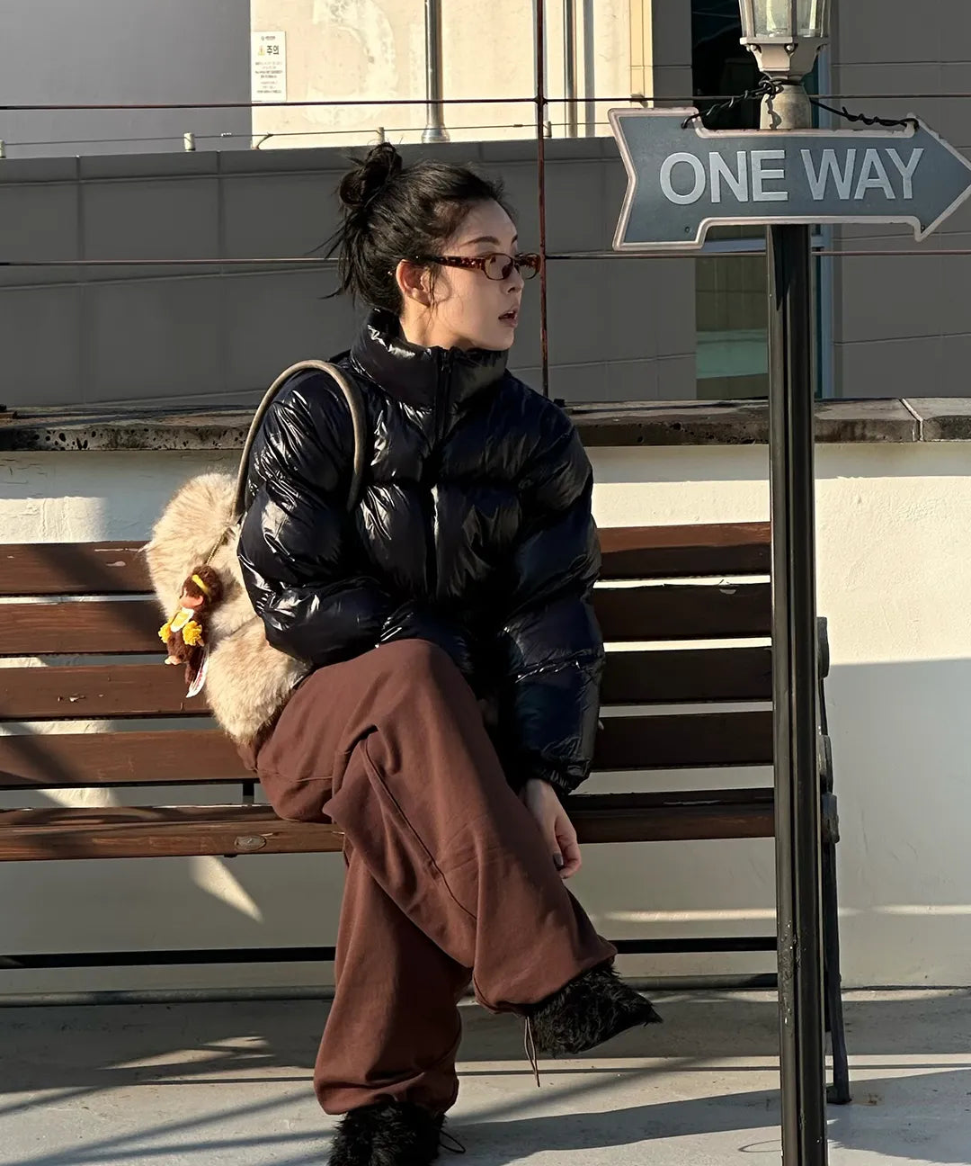 Ames Fur Shoulder Bag