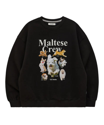 [Lesserafim Chaeyeon Worn] Wai Kei Maltese Crew Sweatshirts