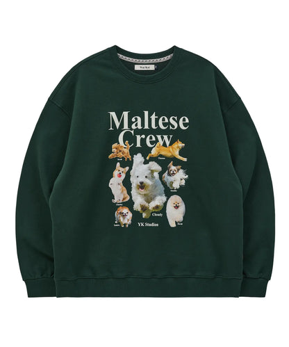 [Lesserafim Chaeyeon Worn] Wai Kei Maltese Crew Sweatshirts