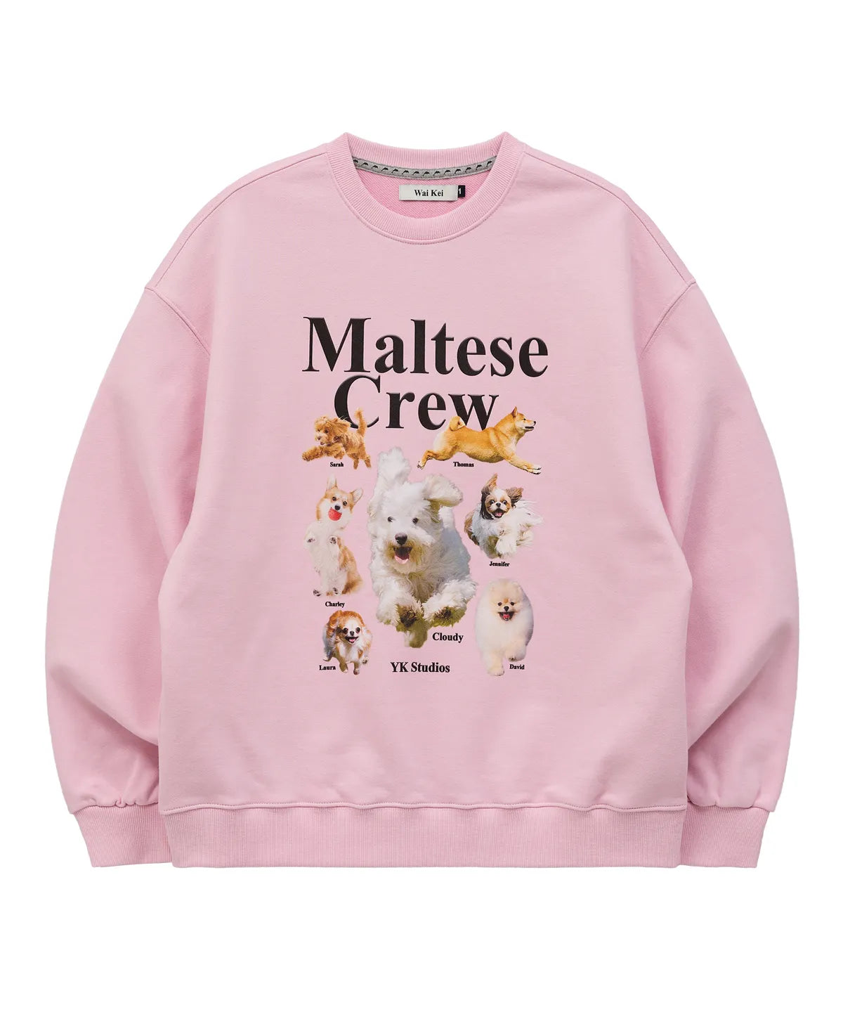 [Lesserafim Chaeyeon Worn] Wai Kei Maltese Crew Sweatshirts