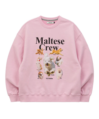 [Lesserafim Chaeyeon Worn] Wai Kei Maltese Crew Sweatshirts