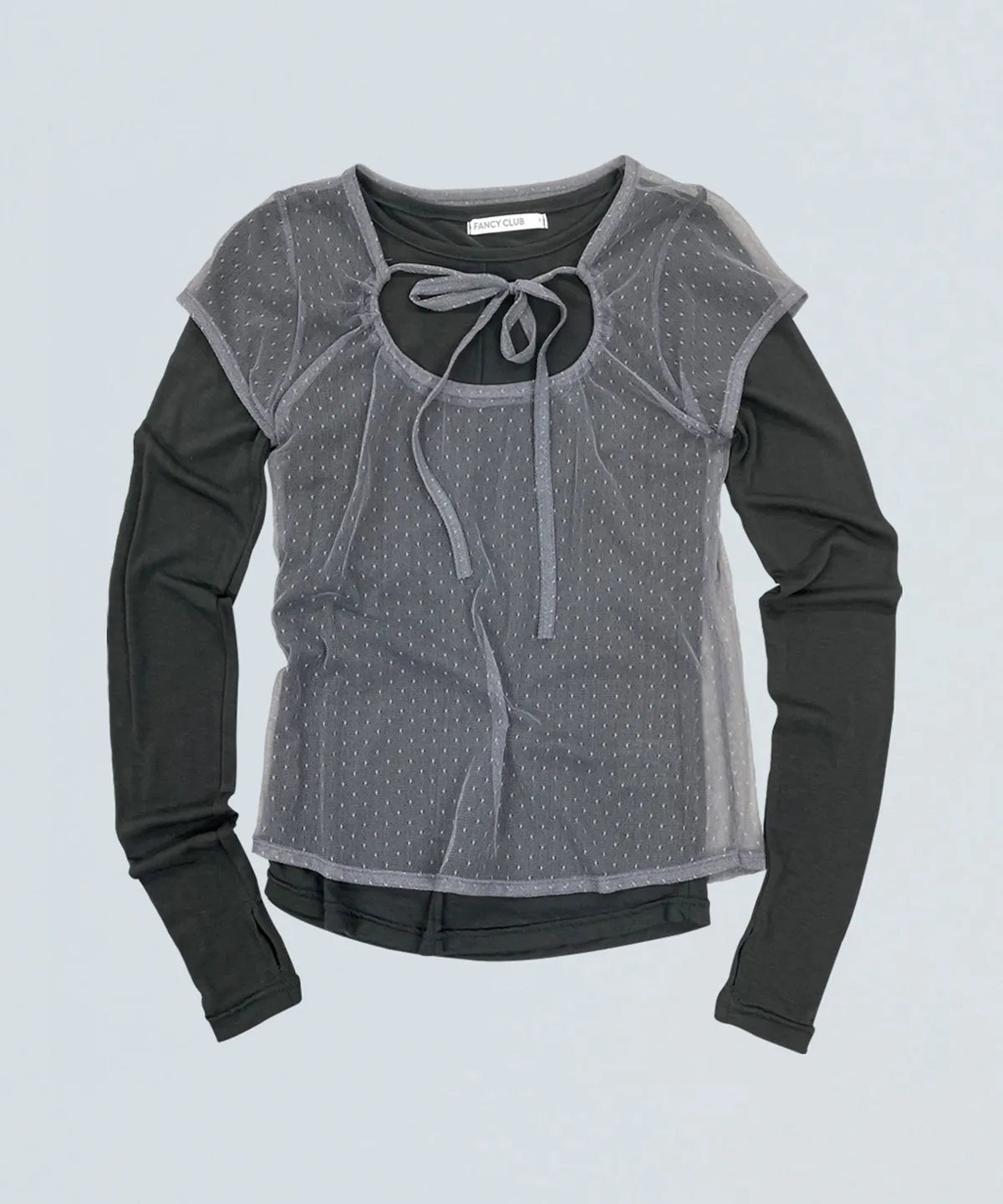 [Hearts2Hearts' Jiwoo Worn] Fancy Club 3-WAY Dot Layered Long Sleeve