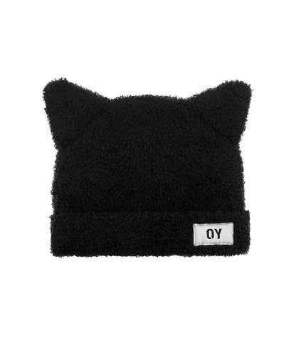 OY Boucle Ears Beanie - Black