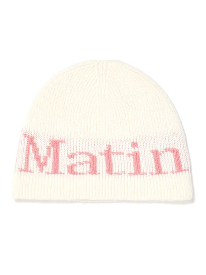 [Twice Momo Pick] Matin Kim Logo Jacquard Knit Beanie