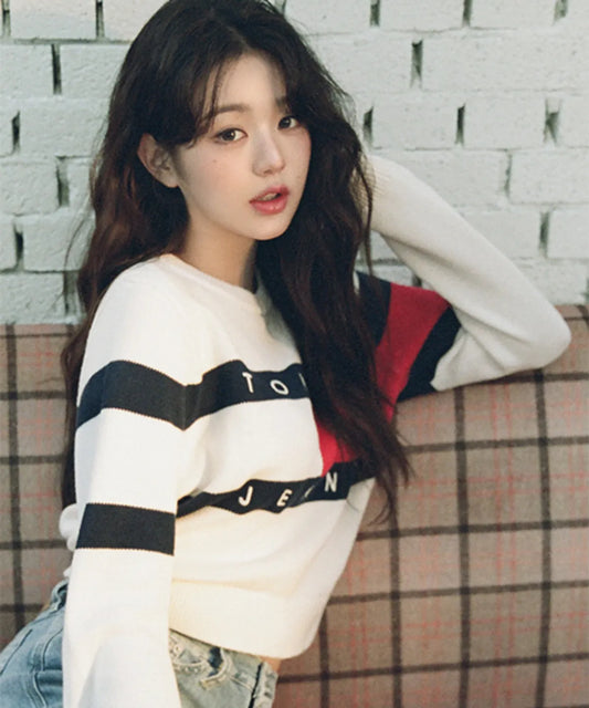 [Ive Wonyoung Pick] Tommy Jeans Center Flag Sweater