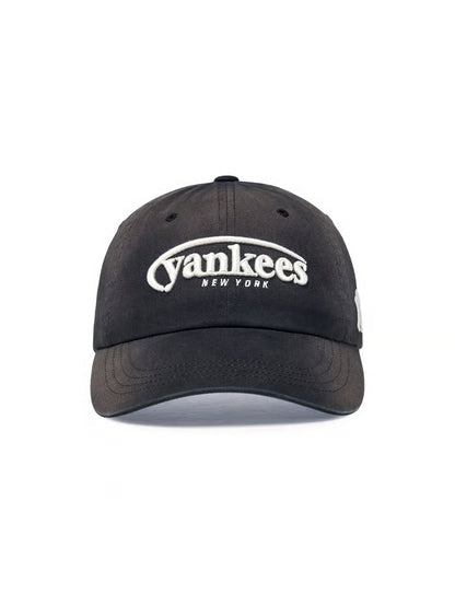 [Aespa Karina & TWS Pick] 26SS MLB Vintage Washed Curve Logo Unstructured Ball Cap New York Yankees