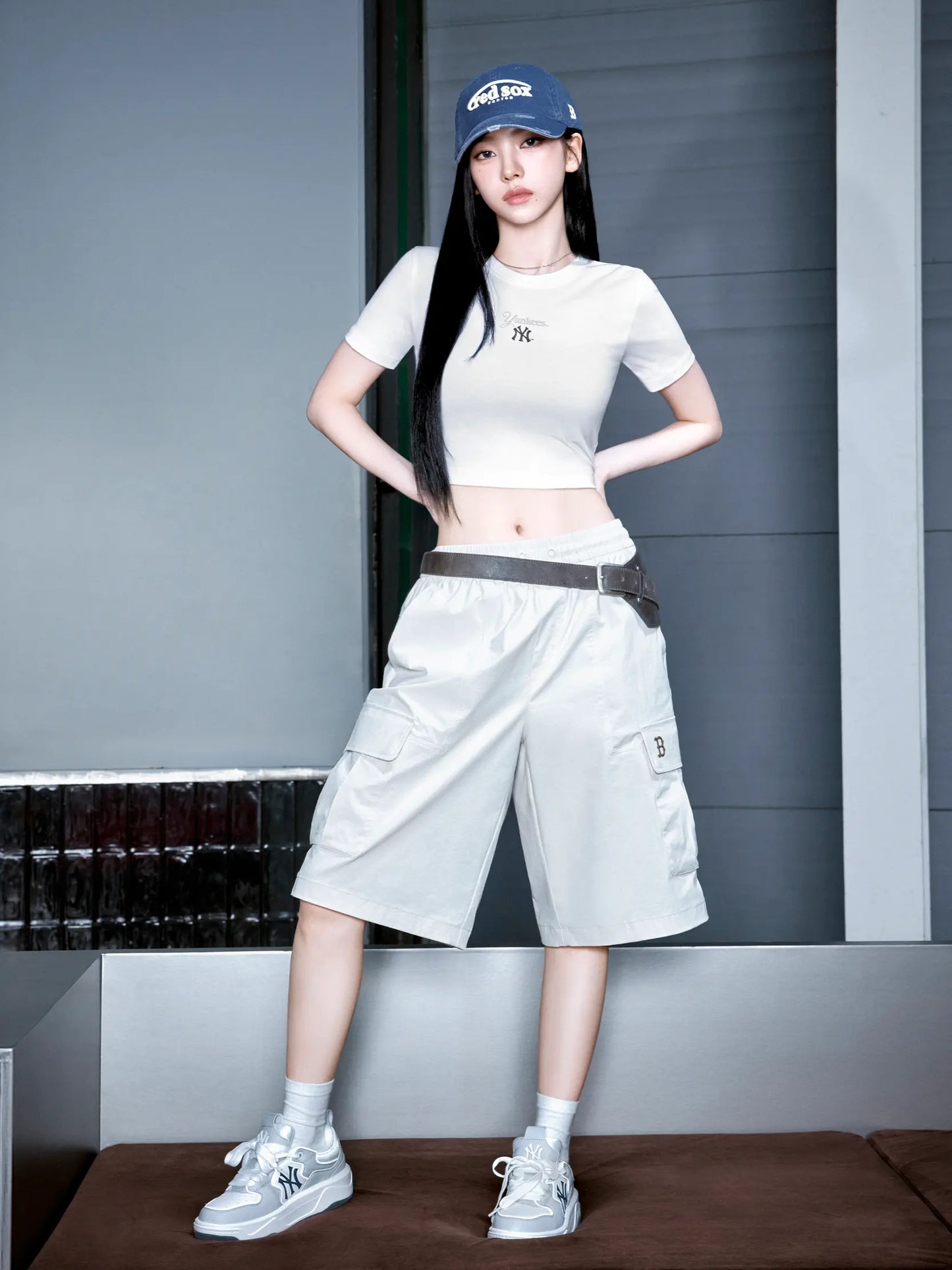 [Aespa karina Worn] 26 Summer MLB Basic Gorpcore Nylon Cargo Half-length Shorts