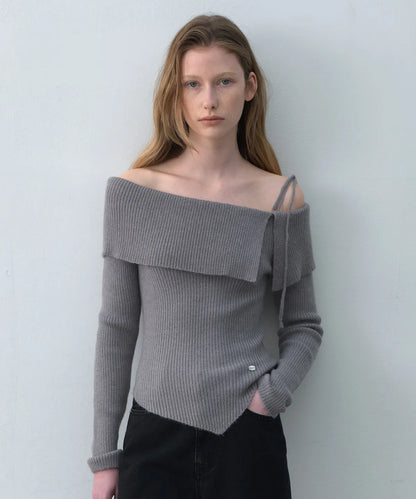 [Ive Wonyoung Worn] RolaRola Mahair Wool Blended Off Shoulder Knit