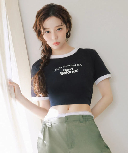 [IU and Winter Pick] Women Ringer Short Sleeve T-shirt (Slim-Fit)