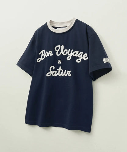 [Kpop Fave Pick] Satur Logo Embroidered Voyage Short Sleeve T-Shirt