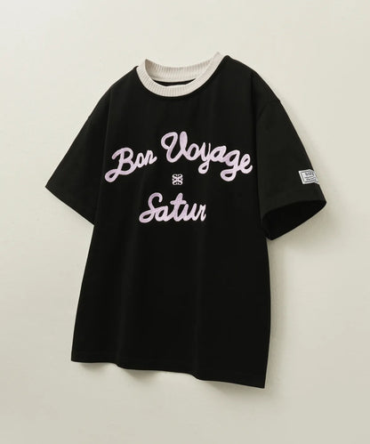 [Kpop Fave Pick] Satur Logo Embroidered Voyage Short Sleeve T-Shirt