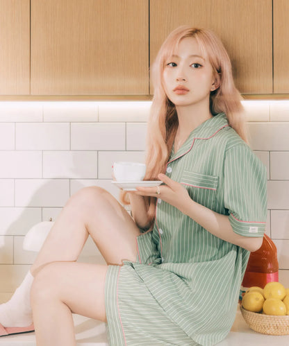 Nmixx Haewon X Dossy 26SS Silk Fit Wednesday Short Sleeve Couple Pajama Set
