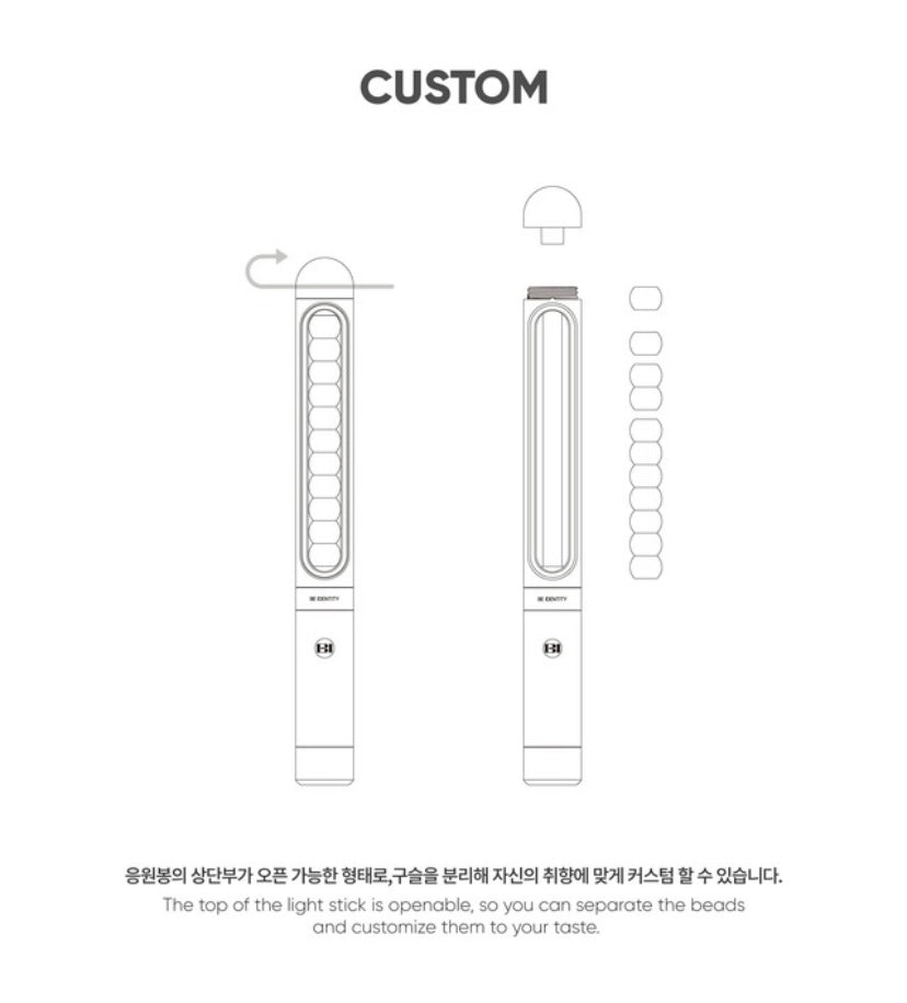 B.I Official Bin Bong Light stick sale with Photocards