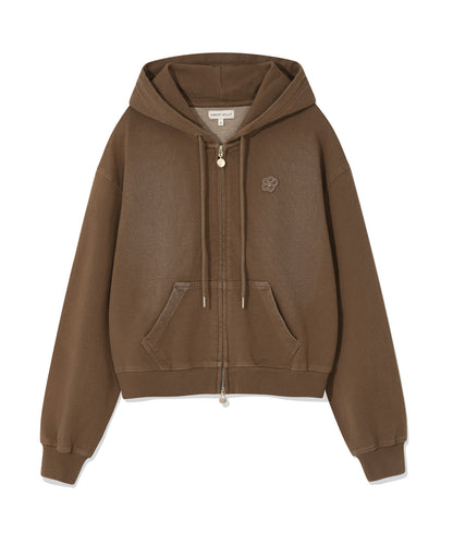 [Aespa Giselle's Wear] WACKY WILLY Women's Denim Washed Crop Hooded Zip-Up / Cargo Pants