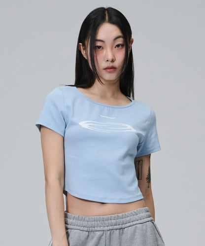 [Ive Rei Pick] Opening Project W Squareneck Cropped Symbol T Shirt