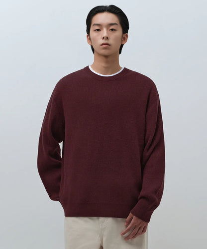 [Lee Do-hyun Pick] 25FW MS Minimal Ribbed Crew Neck Knit-Black
