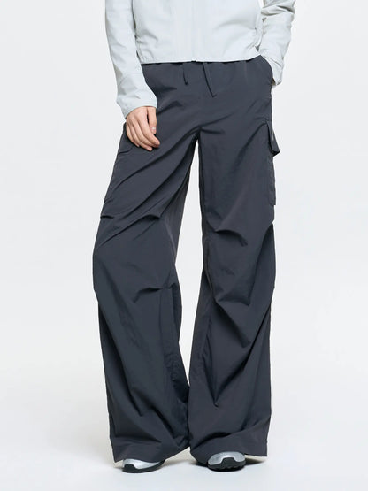[Aespa karina Worn] 26 Summer MLB Women's Gorpcore Glossy High-Waisted Cargo Wide Flare Pants
