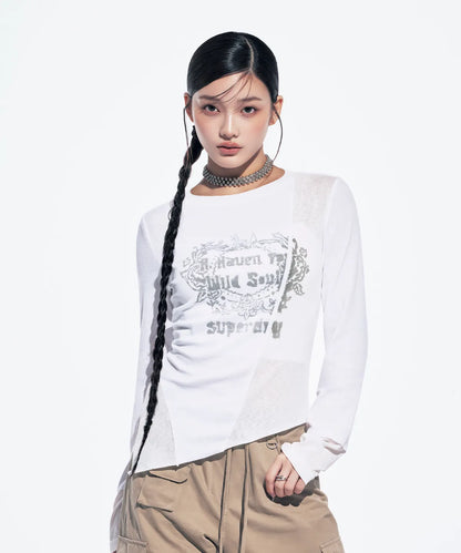 Illit X Superdry W Cut Off Vintage Lettering T-Shirt