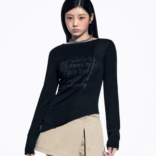 Illit X Superdry W Cut Off Vintage Lettering T-Shirt