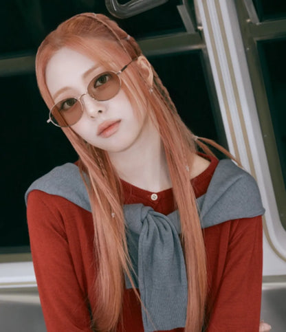 [Itzy Yuna Worn] ViewMap WOODY_Retro Oval Titanium Sunglasses