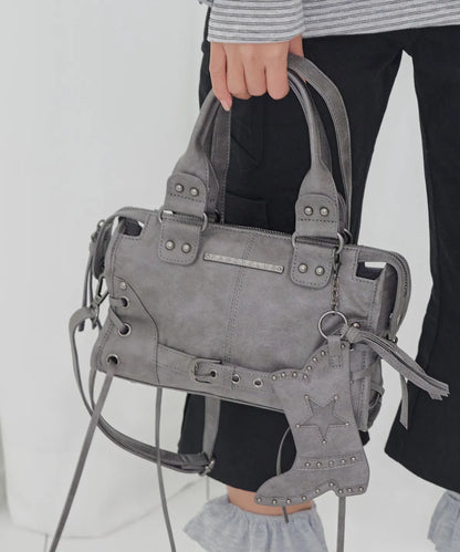 FANCY CLUB Belted Washed Leather Mini Bag