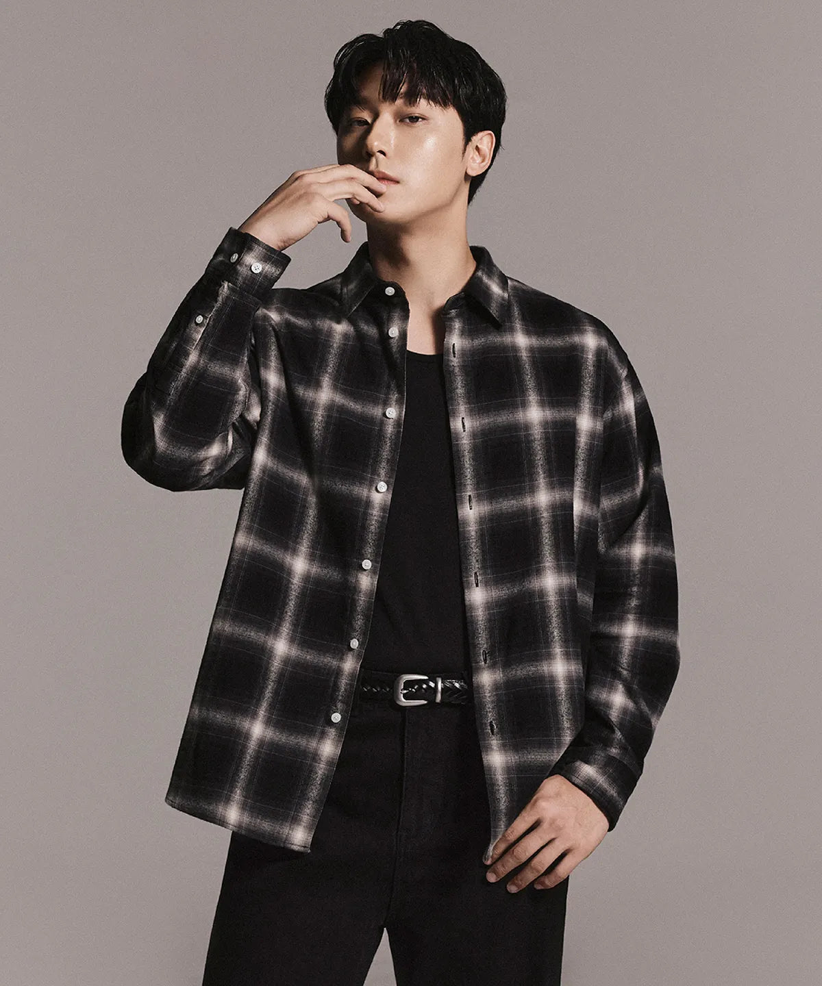 [Lee Do-hyun Pick] 25FW MS Relaxed Flannel Ombre Check Shirt