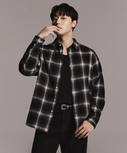 [Lee Do-hyun Pick] 25FW MS Relaxed Flannel Ombre Check Shirt