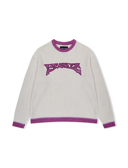 [LNGSHOT Ryul Worn] YESEYESEE Logo Applique Knit Pullover