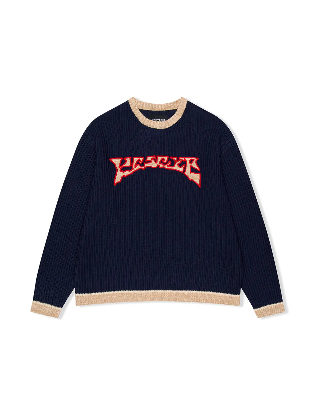 [LNGSHOT Ryul Worn] YESEYESEE Logo Applique Knit Pullover