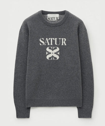 [Riize Pick] 25FW Satur Basic Logo Jacquard Crew Neck Knit
