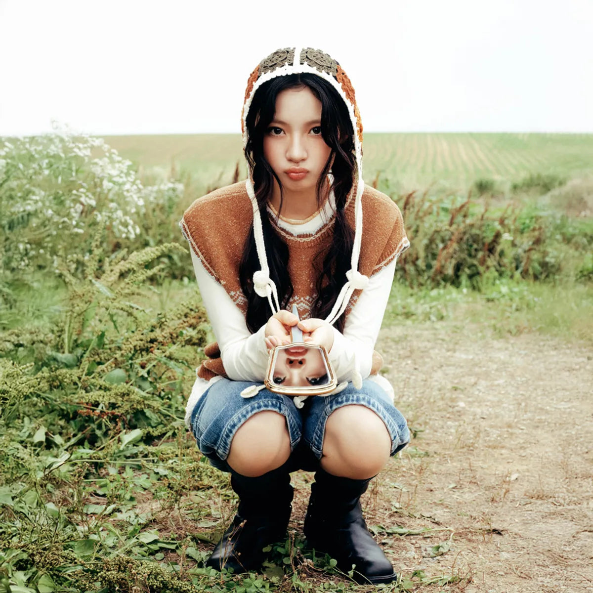 [Kiiikiii X Thursday Island] Flower Color Block Knit Hat